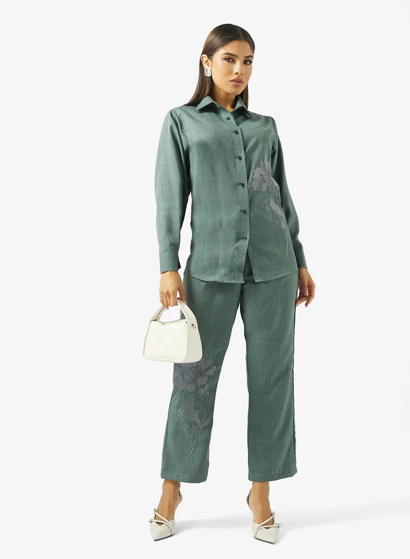 hayas closet  Embroidered Shirt & Pant Co-ord for Women | Best Price UAE